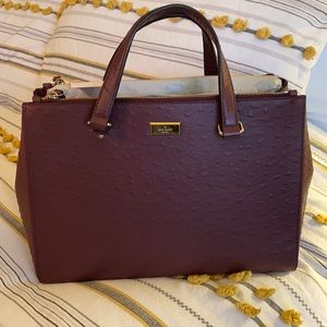 NWT Kate Spade Bristol Drive Ostrich in Cherrywood